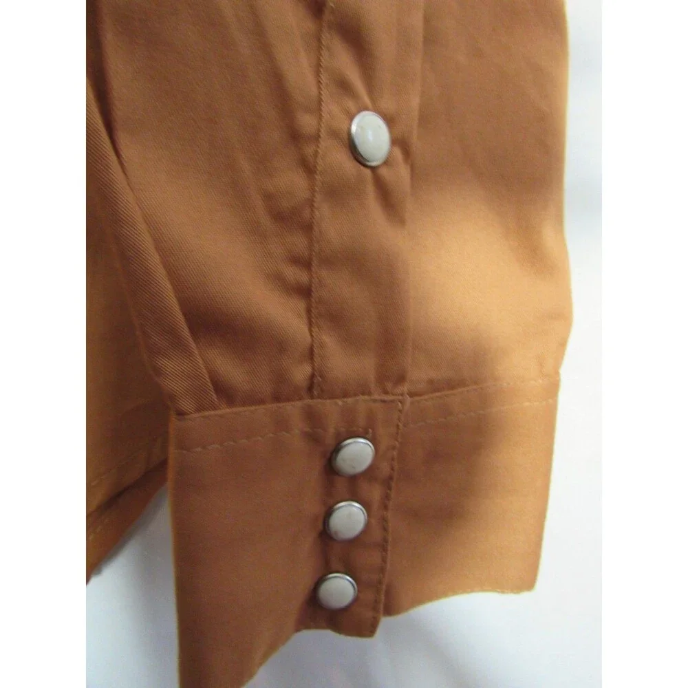 Panhandle Brown Bronc Rider Embroidered Snap Down Long Sleeve Shirt Size XL NWT - Picture 4 of 7